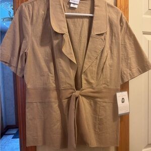 Jaclyn Smith Beige Short Sleeve Blazer